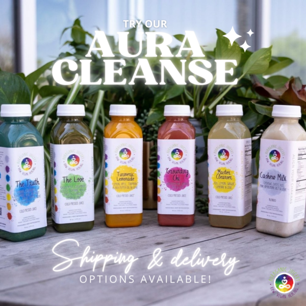 The Aura Cleanse 6-juice detox program's unique blend for holistic wellness.