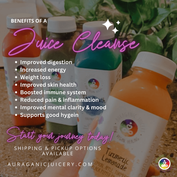 Organic juice cleanse benefits, detox and wellness program from Aura Cleanse