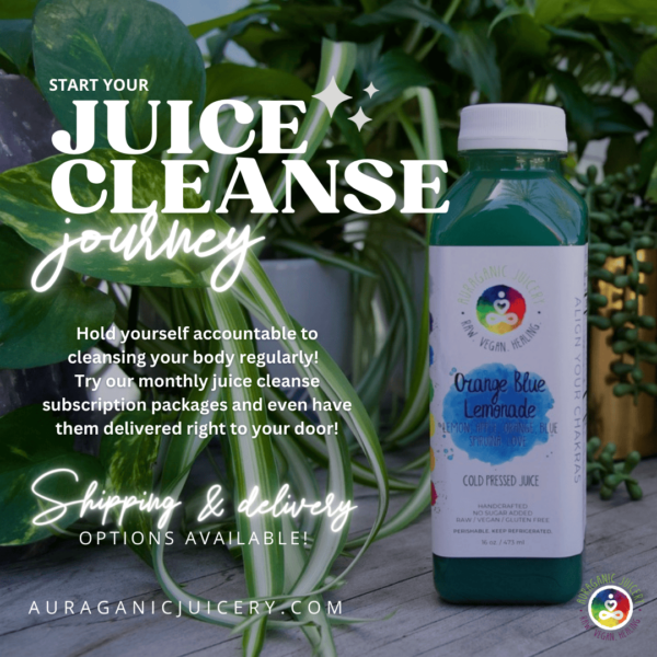 Organic juice cleanse delivery, health benefits and support from Aura Cleanse